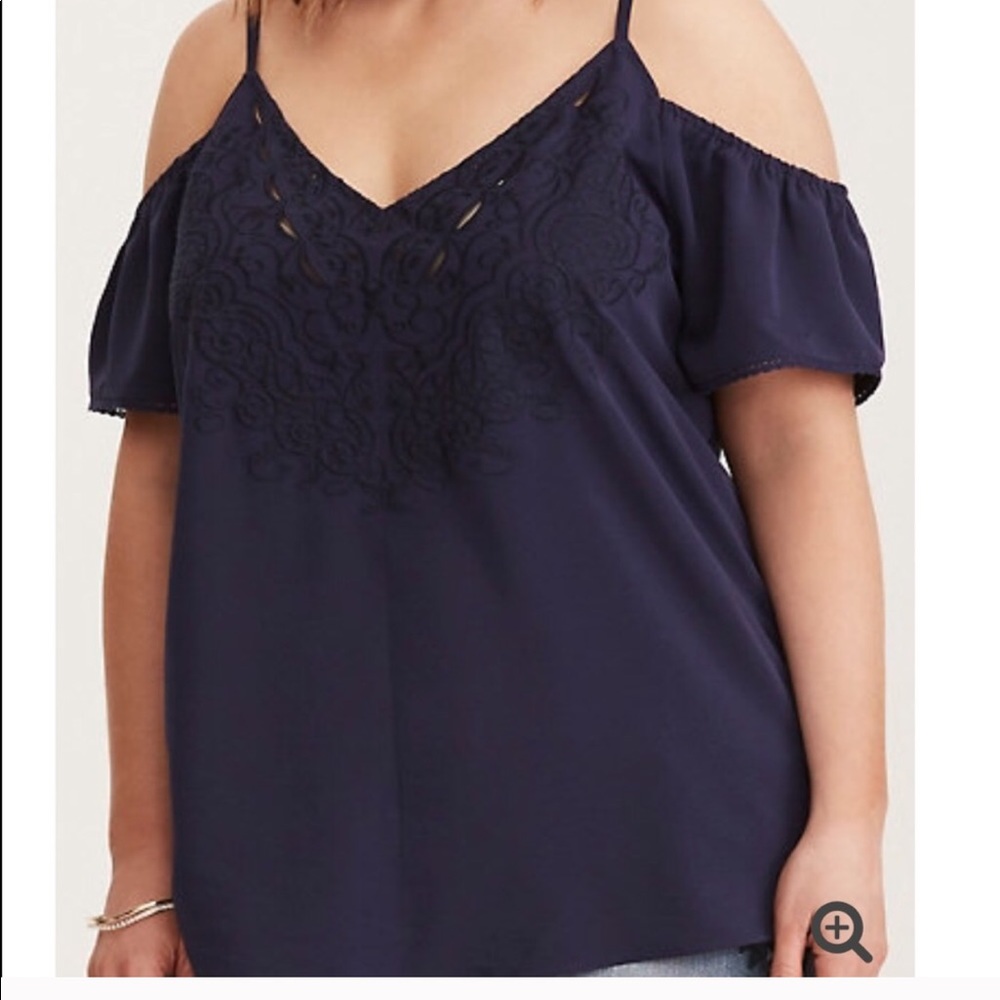 Like new Torrid Navy T-shirt, cut out